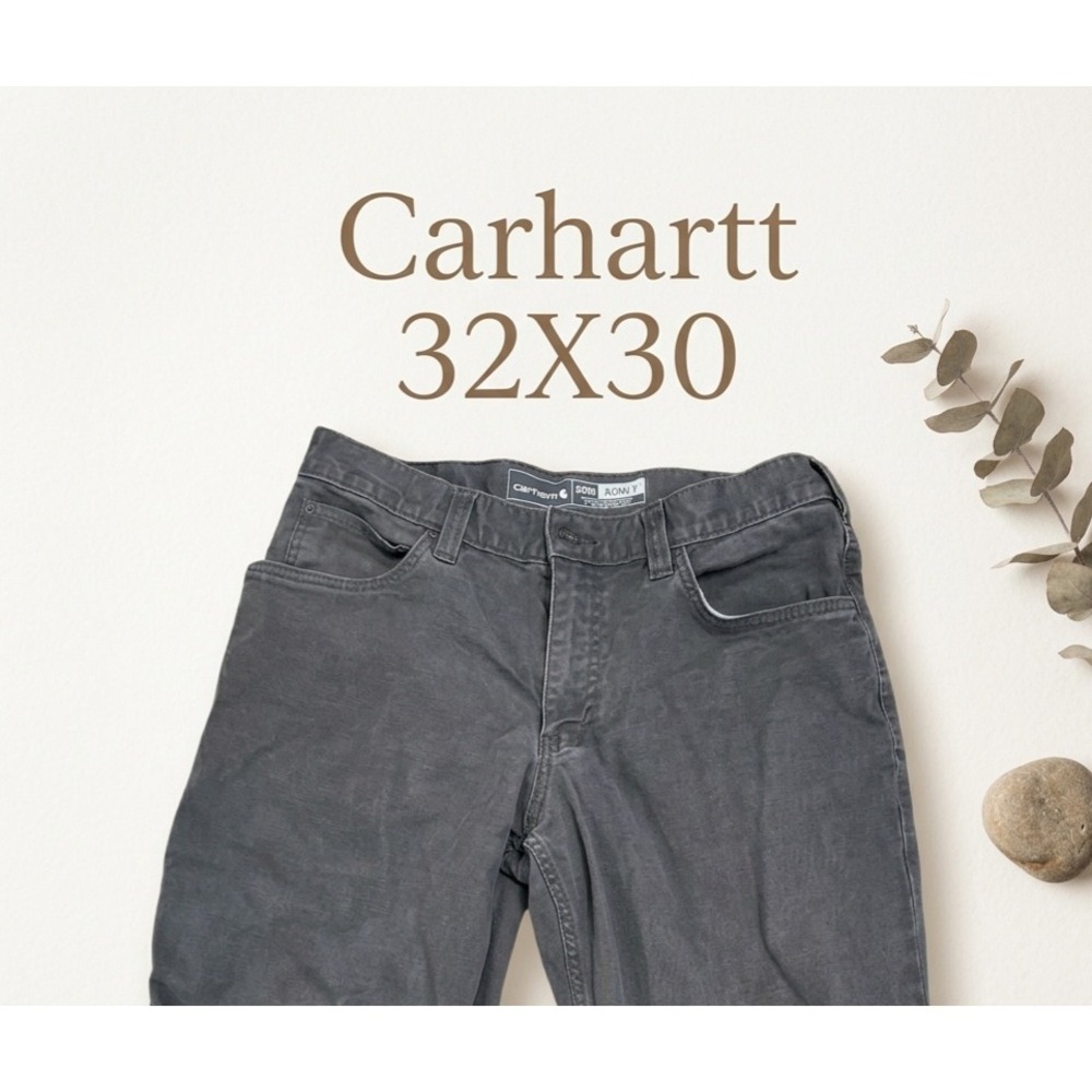 Carhartt Work Pants - Rugged Flex Canvas 5-Pocket 32x30 Charcoal Grey